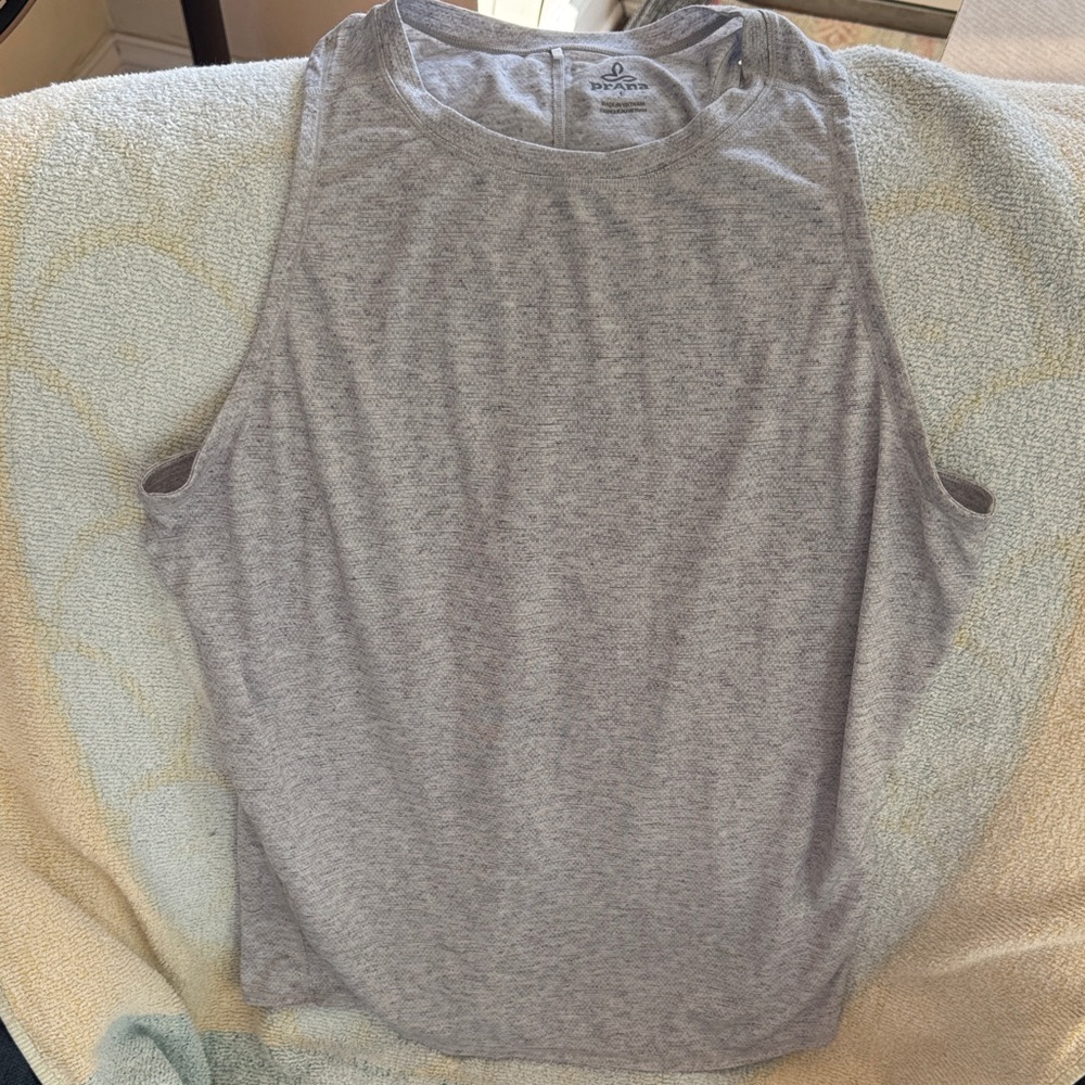 Prana Light Gray Tank Top Large and thin breathable material